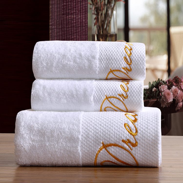 Crown Hotel Custom Logo Jaquard Towel Set