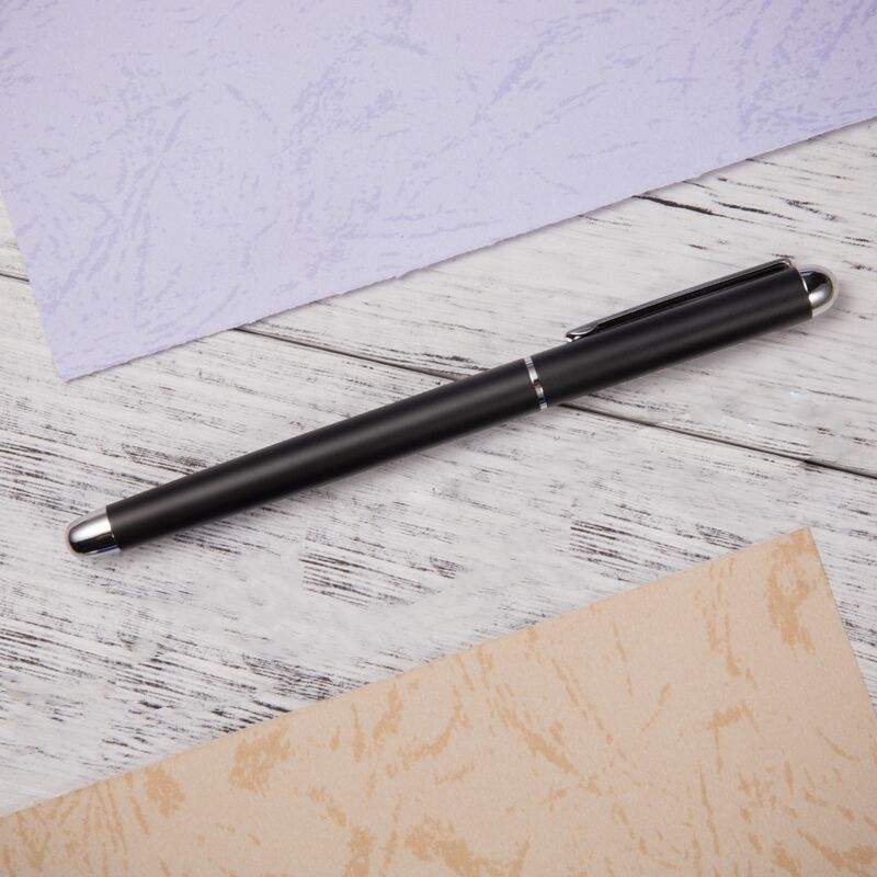 Custom Logo retractable slim pen black Elegant slim gel pen Twist Metal Slim Pen