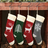 Christmas Stocking Faceless Doll Buffalo Plaid Trim Stocking Bags Christmas Hanging Socks for Holiday Party Decoration
