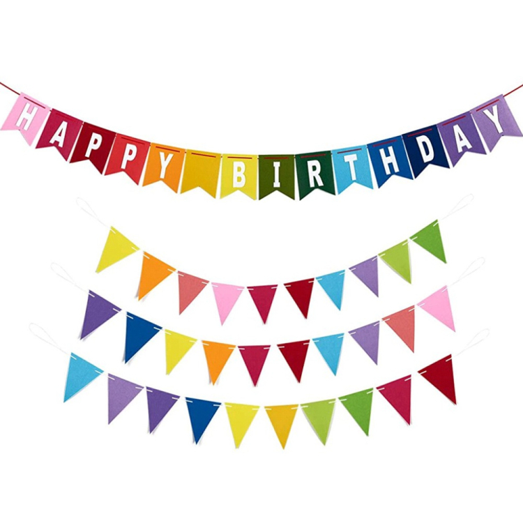 Children Birthday Party Decoration Felt String Flag