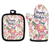 Cotton Printing Kitchen Chef Oven Mitt Glove Pot Holder Set Wholesale Custom Chef Cooking Set