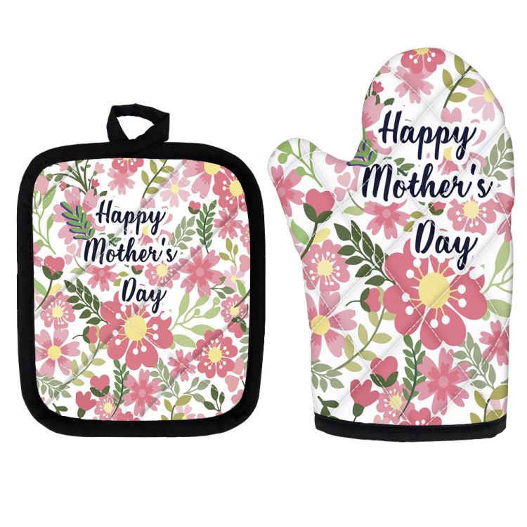 Cotton Printing Kitchen Chef Oven Mitt Glove Pot Holder Set Wholesale Custom Chef Cooking Set