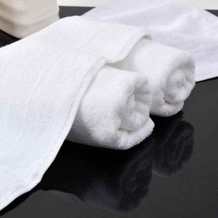 Embroidered logo hand face bath towels white 100% cotton luxury hotel towel set