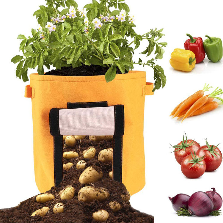 Durable Fabric felt grow bags plant bag for vegetable Potato garden