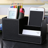 Functional Desk Organizer Leather Storage Rack Office Collection Box Simple Convenient Pen Holder Desktop Storage Box