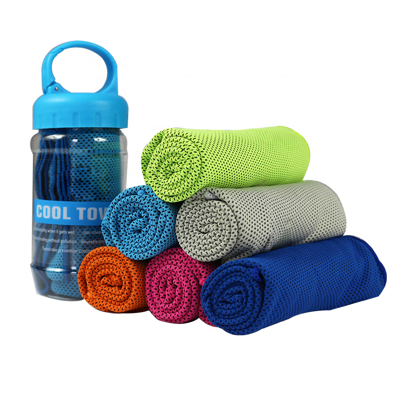 Summer Beach Promotional Gift Ice Cool Towel Cold Sports Cooling Towel in Bottle Packing 