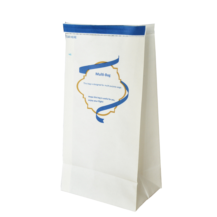 High-quality Wholesale Custom size logo mini template vomit paper bag Airline Disposable Air Sickness Bag