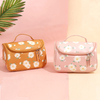 Leather Quality Goods Print Case Makeup Bag Cosmetic Floral