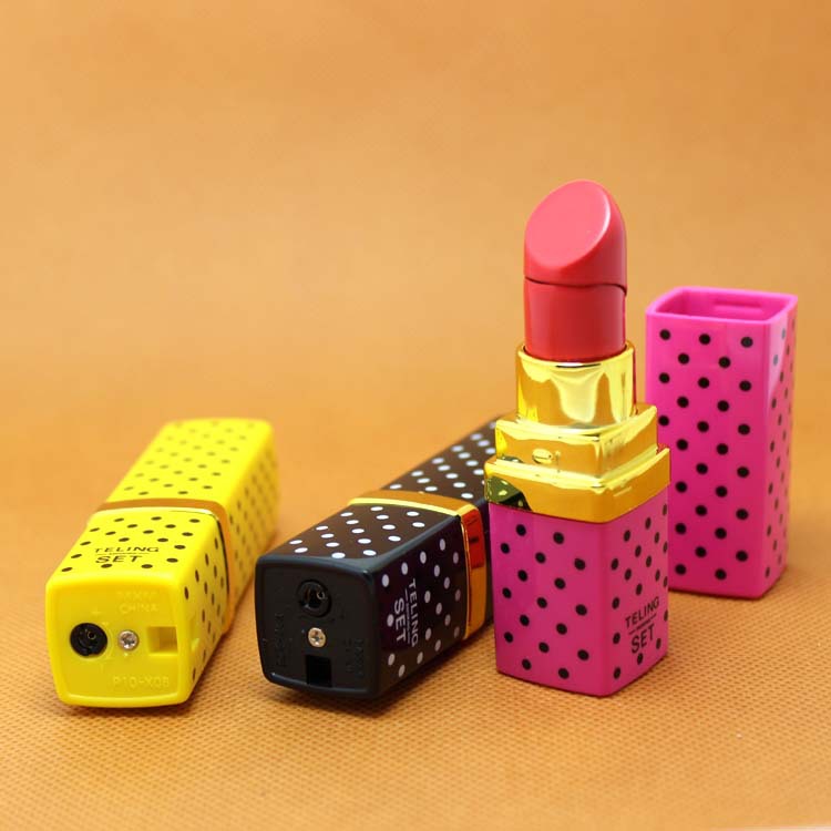 Ladies lipstick with lid inflatable flame lighter unique lighters gas lighter refill creative gift