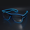 Wire Neon LED Light Sunglasses Eyewear Shade Nightclub Halloween Clear Led EL Glass
