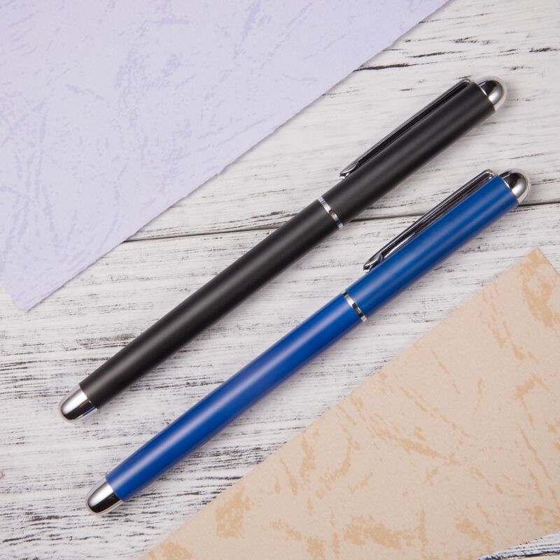 Custom Logo retractable slim pen black Elegant slim gel pen Twist Metal Slim Pen