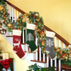 Christmas Stocking Faceless Doll Buffalo Plaid Trim Stocking Bags Christmas Hanging Socks for Holiday Party Decoration