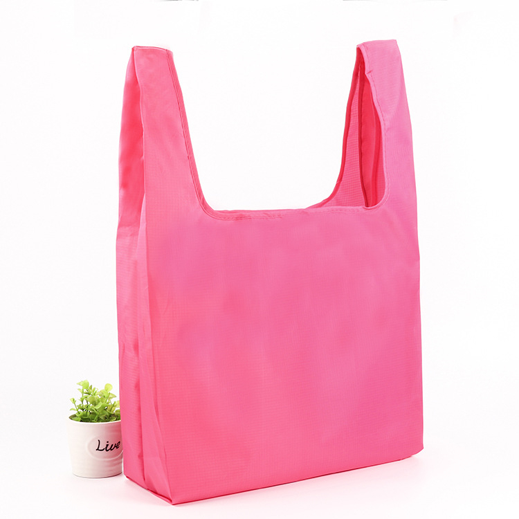 Reusable nylon foldable supermarket shopping bag wholesale custom eco friendly polyester folding grocery bag
