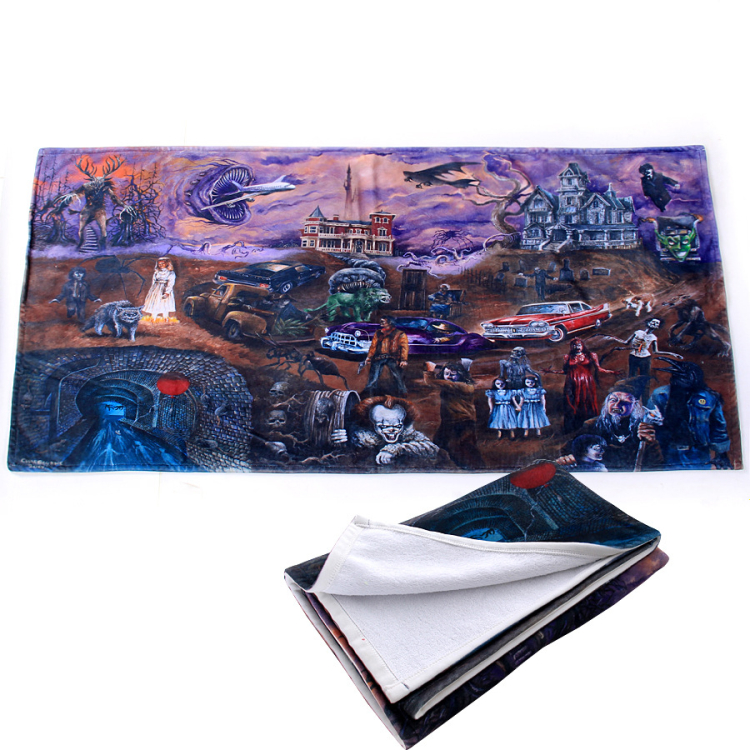 Full Active Printing Cotton Velvet Bath Towel