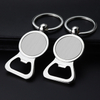 Epoxy Sublimation Key Chain Customized Logo Zinc Alloy Metal Wine Beer Bottle Opener Keychain for Kitchen and Parties