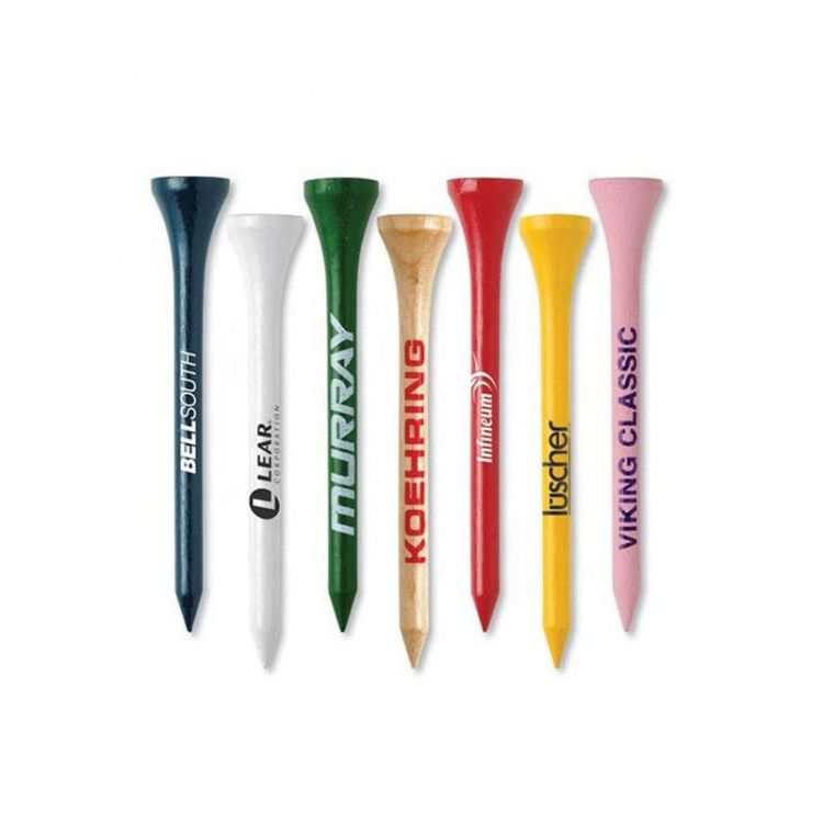 Custom logo high quality printing wooden golf tees, golf tees with logo 
