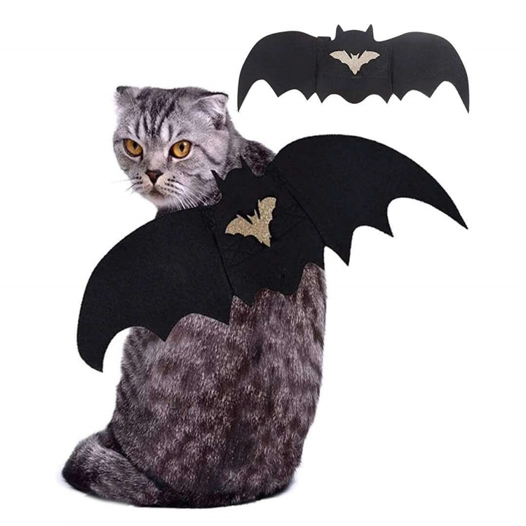 Halloween Pet Butterfly Wing Clothes Small Dog Cat Funny Black Bat Costume