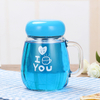 Drink Water Glass Handle Tea Mug with Coloured Lid