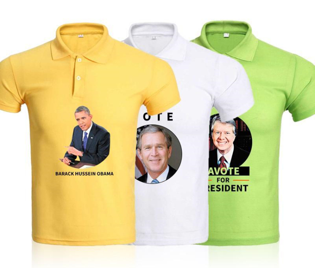 Wholesale custom president election campaign promotional items tshirt polo shirt polyester election Polo shirt 