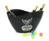 Promotional Double Wall Ice Bucket Food Grade Plastic Beer Wine Ice Bucket With Handles 2 Layers 8L PS Wine Ice Bucket