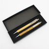 Customized eco friendly press bamboo ball pens with metal clip custom logo stick pen for gift and promotion