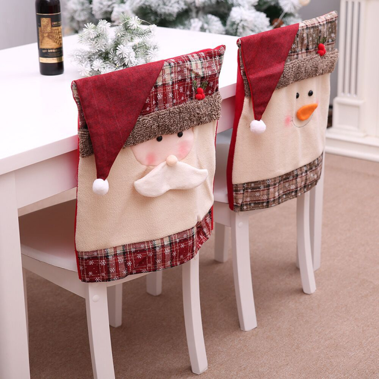 Christmas Decorations Home Decoration Chair Cover Restaurant Hotel Square Santa Stool Decoration