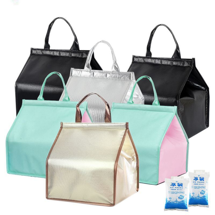 Custom Advertising Gift Restaurant Non Woven Lunch Bag Takeaway Food Cooler Bag