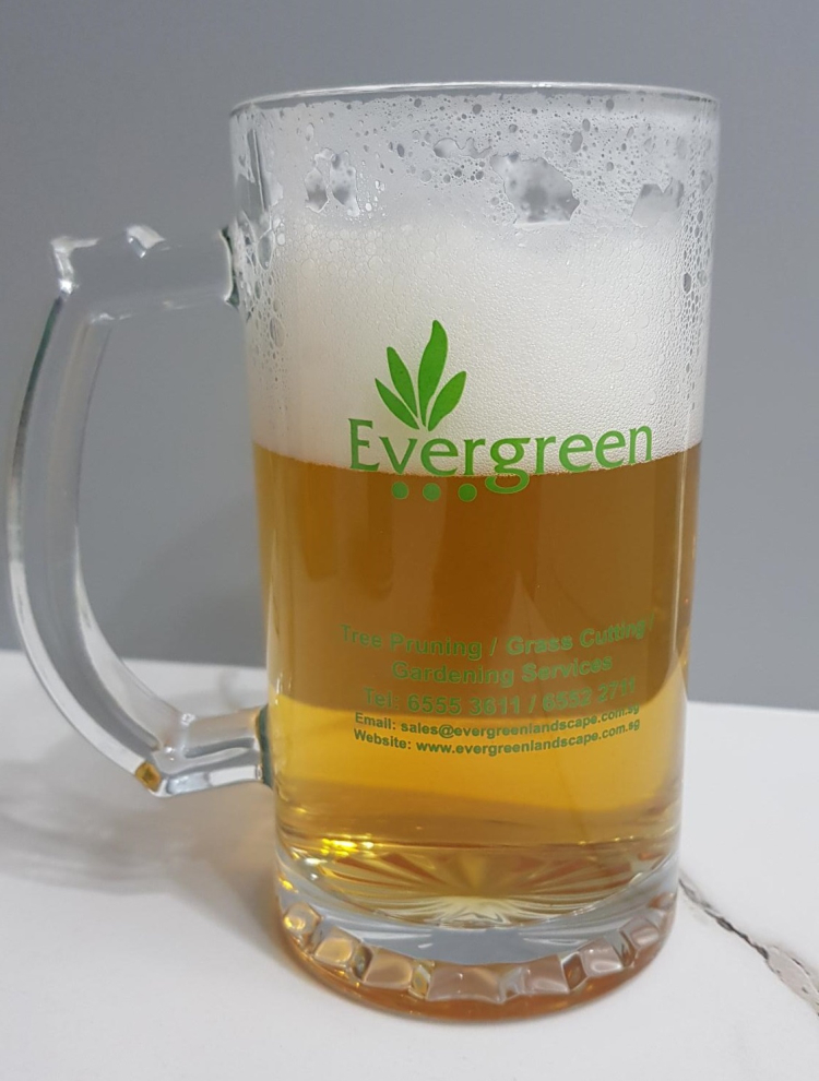 Large Glass Beer Cup Customized mug and Tumbler with handle