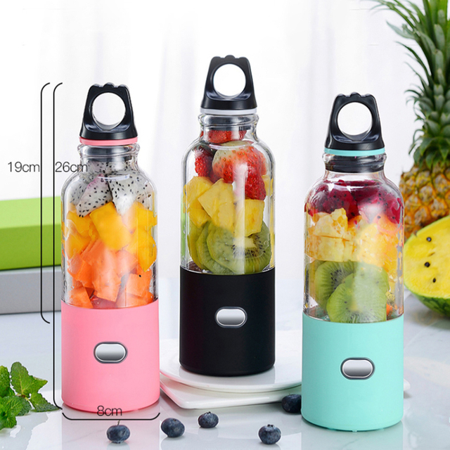 USB Rechargeable Orange Juicer Blender 4 Blades Food Processor Extractor 1500mAh Juice Cups for Outdoor