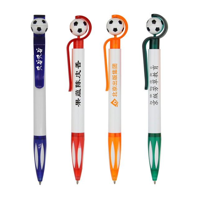 Promotional decorative ball shaped plastic advertising ballpoint pen with customized logo