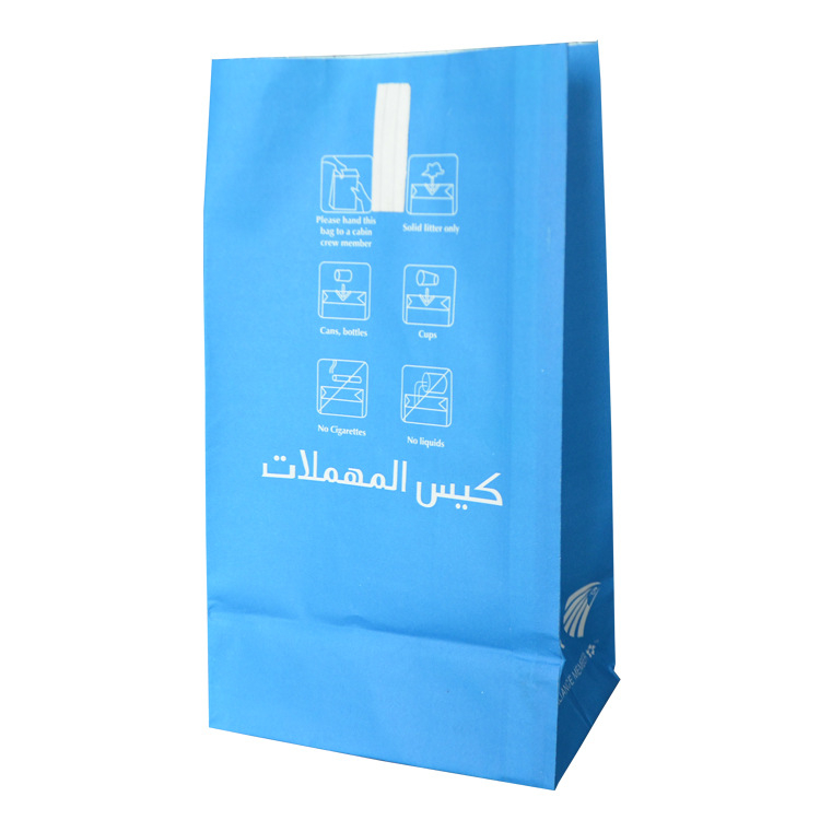 High-quality Wholesale Custom size logo mini template vomit paper bag Airline Disposable Air Sickness Bag