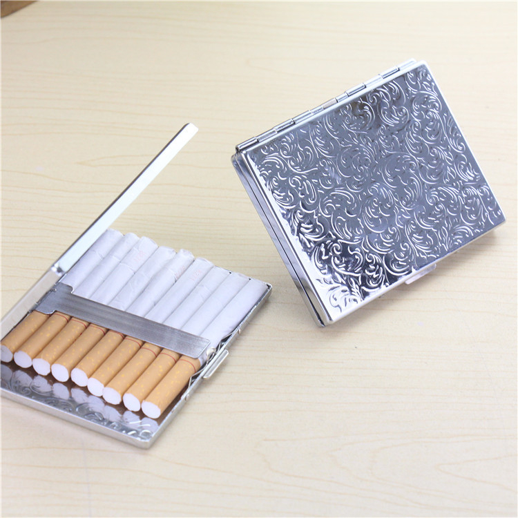 Custom Stainless Steel Cigarette Box Blank Silver Metal Cigarette Case For Men Gift
