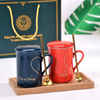 New Design Promotional Gift Set Custom Logo Couple Light Luxury Mug Set Gift Box Ceramic Coffee Cups No reviews yet