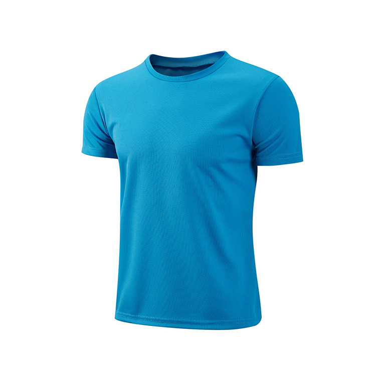 Wholesale Polyester Mesh Sports Solid Breathable Quick Dry Round Neck Short Sleeved Men's T shirt
