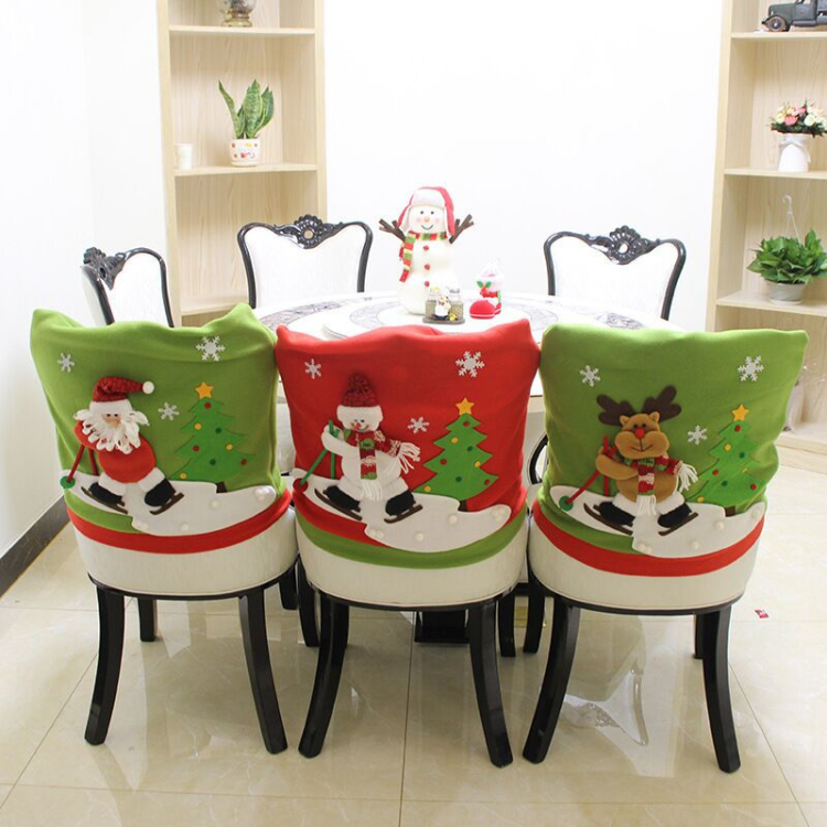 Christmas Decorations Home Decoration Chair Cover Restaurant Hotel Square Santa Stool Decoration