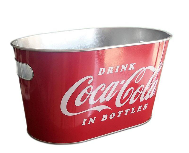 Custom Metal Tin Beer Bucket With Handle Galvanized Ice Bucket OvalTin Plate Wine Ice Bucket