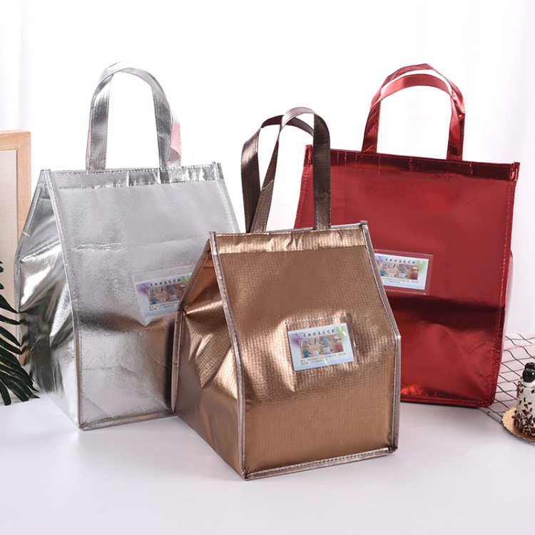 Custom Advertising Gift Restaurant Non Woven Lunch Bag Takeaway Food Cooler Bag