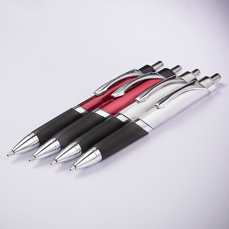  Classical Brass Click Metal Gift Pen with Rubber Grip 