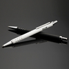 Promotional business gift Metal Click Ball Pen glossy silver plated luxury ballpoint press metal pen 