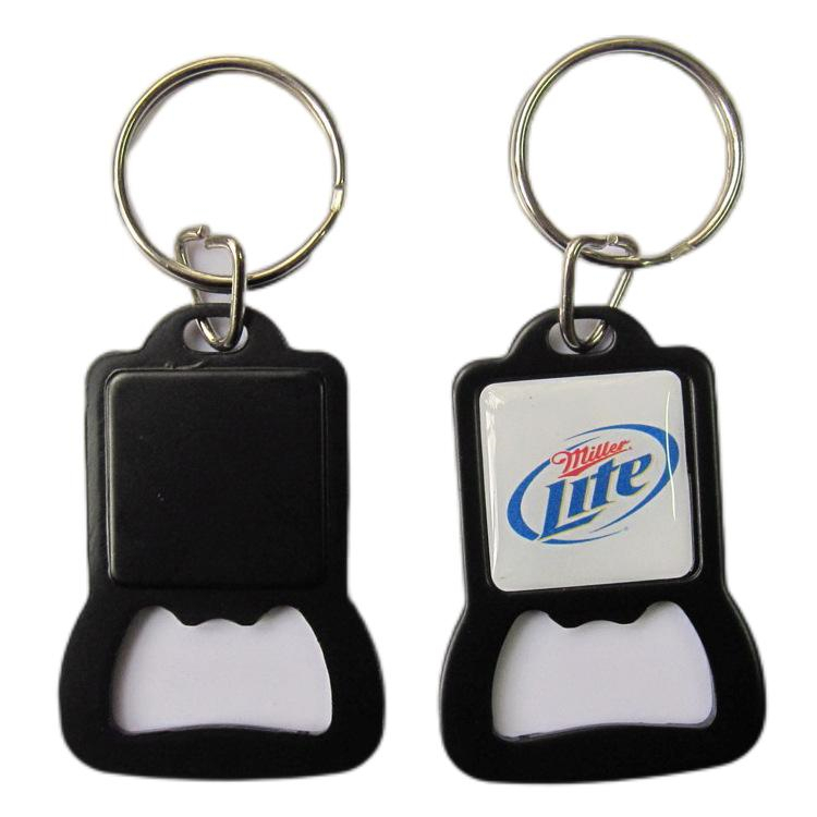 Custom Printing Promotional Gift Plastic Keyring Beer Opener