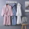 Embroidery Logo Custom Luxury Couple Cotton Bathrobe Adult Women Men Waffle Bath Robe