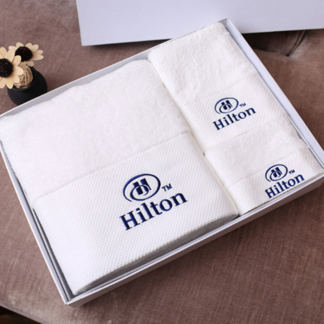 Hilton Hotel Logo Gift Towel and Bath Gown