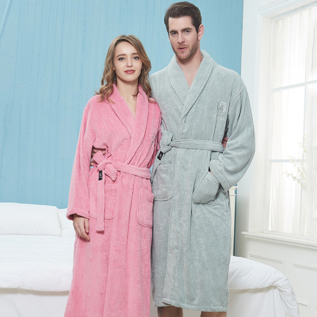 High Quantify Luxurious Couple Plush Fleece Robe Spa Collection Warm Bath Robe