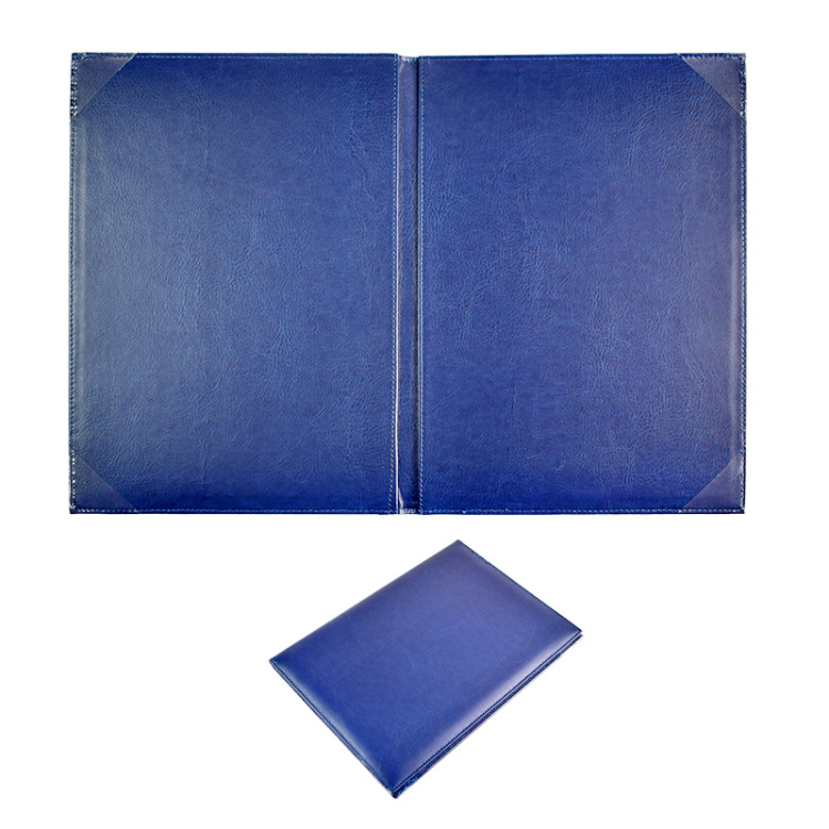 Custom Logo Stamped Embossed PU Leather Certificate Holder document holder