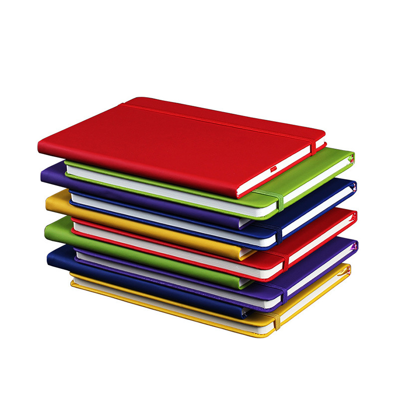 Custom Logo Printed Debossed Soft Planner PU Leather Moleskine Notebook with Elastic Band