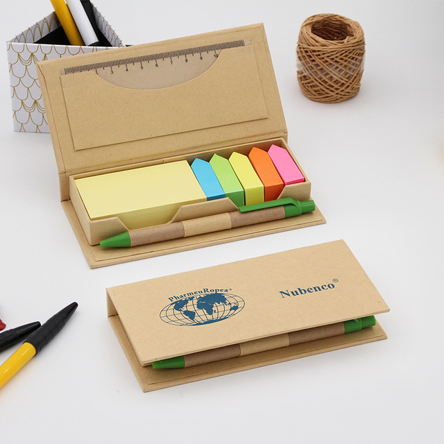 Eco Stationery Set Memo Pad with Sticky Note Ruler