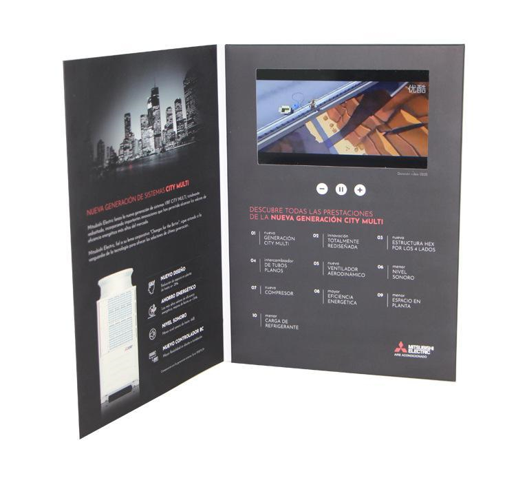 Wholesale Custom A5 7 inch Hardcover Digital LCD HD Screen Video Booklet Brochure Card for Advertisement Business