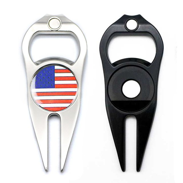 Custom Made Zinc Alloy Golf Divot Tool With Bottle Opener Function