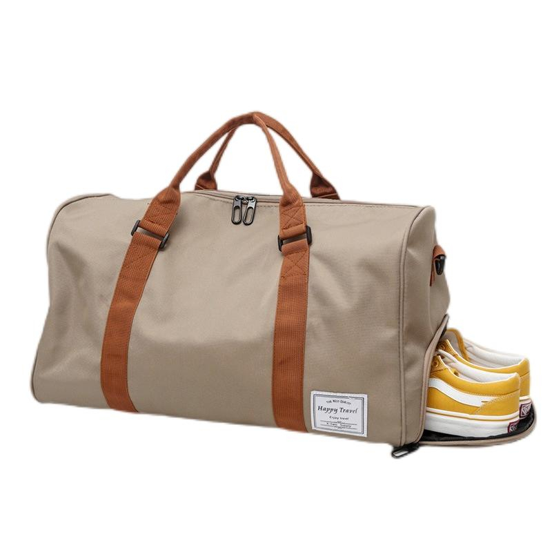 Fashion Custom Logo Luggage Gym Bag Oxford Sports Handbag Travel Duffel Bags with Shoes Compartment
