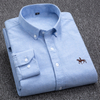 New Fashion 100% Cotton Long Sleeve Shirt Solid Slim Fit Man Social Casual Business White Black Dress Shirt
